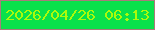 文字の大きさ：2、枠の色：a97a7b、背景の色：09e14b、文字の色：abfa0b 無料ブログパーツのブログ時計
