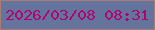 文字の大きさ：5、枠の色：a97b77、背景の色：65749c、文字の色：af056f 無料ブログパーツのブログ時計