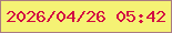 文字の大きさ：3、枠の色：a97b82、背景の色：f5f274、文字の色：d20b43 無料ブログパーツのブログ時計