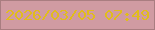 文字の大きさ：1、枠の色：a97d80、背景の色：d09ba2、文字の色：e1bc1c 無料ブログパーツのブログ時計