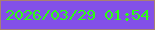 文字の大きさ：4、枠の色：a97f72、背景の色：8350e8、文字の色：2dff13 無料ブログパーツのブログ時計
