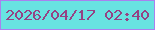 文字の大きさ：4、枠の色：a981ef、背景の色：68e3e1、文字の色：954384 無料ブログパーツのブログ時計