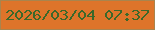 文字の大きさ：5、枠の色：a9844d、背景の色：de742a、文字の色：3b682a 無料ブログパーツのブログ時計