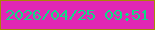 文字の大きさ：4、枠の色：a98706、背景の色：e127b5、文字の色：0fda87 無料ブログパーツのブログ時計