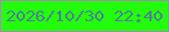 文字の大きさ：4、枠の色：a988b3、背景の色：23fd0b、文字の色：4f7f96 無料ブログパーツのブログ時計