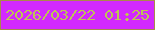 文字の大きさ：2、枠の色：a9894b、背景の色：d229fe、文字の色：bec453 無料ブログパーツのブログ時計
