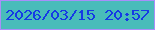 文字の大きさ：2、枠の色：a98efa、背景の色：49bcba、文字の色：153ae5 無料ブログパーツのブログ時計
