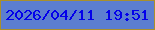 文字の大きさ：3、枠の色：a9902b、背景の色：5c7ed0、文字の色：0300ea 無料ブログパーツのブログ時計