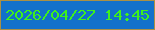 文字の大きさ：3、枠の色：a99044、背景の色：1271ca、文字の色：3ef01d 無料ブログパーツのブログ時計