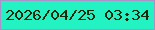 文字の大きさ：3、枠の色：a992c7、背景の色：23f2c2、文字の色：192a0a 無料ブログパーツのブログ時計