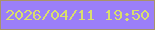 文字の大きさ：5、枠の色：a9936a、背景の色：9b7ff9、文字の色：d9de6d 無料ブログパーツのブログ時計