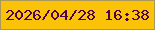 文字の大きさ：3、枠の色：a9975b、背景の色：fac308、文字の色：4d044d 無料ブログパーツのブログ時計