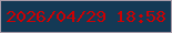 文字の大きさ：4、枠の色：a99ca9、背景の色：143955、文字の色：cb0104 無料ブログパーツのブログ時計