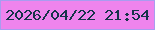 文字の大きさ：1、枠の色：a99cf0、背景の色：ef84ed、文字の色：18344a 無料ブログパーツのブログ時計