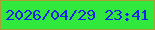 文字の大きさ：2、枠の色：a99f36、背景の色：31e93c、文字の色：1321f1 無料ブログパーツのブログ時計