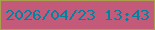 文字の大きさ：4、枠の色：a99f4c、背景の色：c45a7a、文字の色：01839f 無料ブログパーツのブログ時計