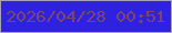 文字の大きさ：2、枠の色：a99fba、背景の色：2f21e0、文字の色：7c456e 無料ブログパーツのブログ時計