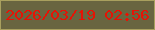 文字の大きさ：4、枠の色：a9a05e、背景の色：696540、文字の色：e61305 無料ブログパーツのブログ時計