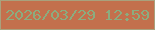 文字の大きさ：5、枠の色：a9a17d、背景の色：c3704d、文字の色：8bac7f 無料ブログパーツのブログ時計