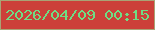 文字の大きさ：3、枠の色：a9a375、背景の色：cc4039、文字の色：6fdd84 無料ブログパーツのブログ時計