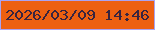 文字の大きさ：2、枠の色：a9a3f2、背景の色：ed6011、文字の色：382440 無料ブログパーツのブログ時計