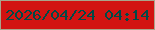 文字の大きさ：5、枠の色：a9a48b、背景の色：d21311、文字の色：004a47 無料ブログパーツのブログ時計