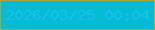 文字の大きさ：5、枠の色：a9a63b、背景の色：06bbd5、文字の色：16c2e9 無料ブログパーツのブログ時計