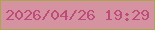 文字の大きさ：1、枠の色：a9a74a、背景の色：d592a1、文字の色：be4b7a 無料ブログパーツのブログ時計