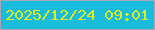 文字の大きさ：4、枠の色：a9a7b9、背景の色：1abcdd、文字の色：e0ed1a 無料ブログパーツのブログ時計