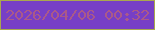 文字の大きさ：1、枠の色：a9a84e、背景の色：773fc6、文字の色：aa5989 無料ブログパーツのブログ時計