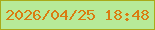 文字の大きさ：3、枠の色：a9aa19、背景の色：b7ea98、文字の色：da7c10 無料ブログパーツのブログ時計