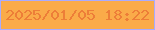 文字の大きさ：1、枠の色：a9abfe、背景の色：faab49、文字の色：ed7e38 無料ブログパーツのブログ時計