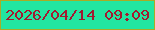 文字の大きさ：1、枠の色：a9ac25、背景の色：22e6a1、文字の色：a31a31 無料ブログパーツのブログ時計