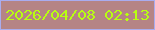 文字の大きさ：2、枠の色：a9acef、背景の色：b58485、文字の色：b8ff11 無料ブログパーツのブログ時計