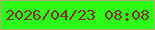 文字の大きさ：4、枠の色：a9ad76、背景の色：2cff16、文字の色：802f30 無料ブログパーツのブログ時計