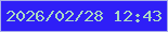 文字の大きさ：4、枠の色：a9aee8、背景の色：2f1ff7、文字の色：aad7c3 無料ブログパーツのブログ時計