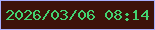 文字の大きさ：5、枠の色：a9aefb、背景の色：3d1209、文字の色：43d271 無料ブログパーツのブログ時計