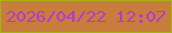 文字の大きさ：3、枠の色：a9b015、背景の色：c77d3b、文字の色：b738d2 無料ブログパーツのブログ時計