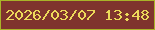 文字の大きさ：4、枠の色：a9b428、背景の色：7f342d、文字の色：ecd95a 無料ブログパーツのブログ時計