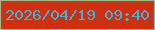文字の大きさ：4、枠の色：a9b48a、背景の色：cf300f、文字の色：45aeda 無料ブログパーツのブログ時計