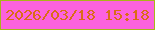 文字の大きさ：2、枠の色：a9b519、背景の色：fc62de、文字の色：da6c16 無料ブログパーツのブログ時計