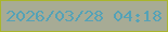 文字の大きさ：3、枠の色：a9b52c、背景の色：a7ab95、文字の色：54a2b7 無料ブログパーツのブログ時計