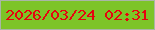 文字の大きさ：1、枠の色：a9b6a6、背景の色：7dc427、文字の色：e6040f 無料ブログパーツのブログ時計