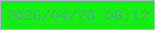 文字の大きさ：3、枠の色：a9b7c4、背景の色：16ed13、文字の色：48b373 無料ブログパーツのブログ時計