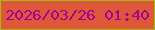 文字の大きさ：4、枠の色：a9b913、背景の色：dc5838、文字の色：a80094 無料ブログパーツのブログ時計