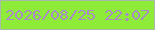 文字の大きさ：1、枠の色：a9b9ae、背景の色：8eec38、文字の色：aa8bc9 無料ブログパーツのブログ時計
