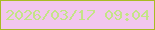 文字の大きさ：1、枠の色：a9bb23、背景の色：f2c6ee、文字の色：c4e487 無料ブログパーツのブログ時計