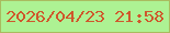 文字の大きさ：1、枠の色：a9bb5f、背景の色：adf293、文字の色：cf572c 無料ブログパーツのブログ時計