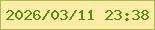 文字の大きさ：5、枠の色：a9bc54、背景の色：feeca7、文字の色：5a8e0f 無料ブログパーツのブログ時計