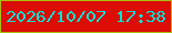 文字の大きさ：2、枠の色：a9be0d、背景の色：db0d05、文字の色：09e2d5 無料ブログパーツのブログ時計
